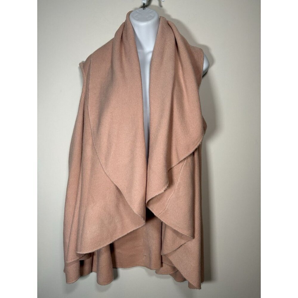 Sleeveless Shawl Vest Cardigan Pink‎ Soft Flowy Lagenlook One Size Fits Most